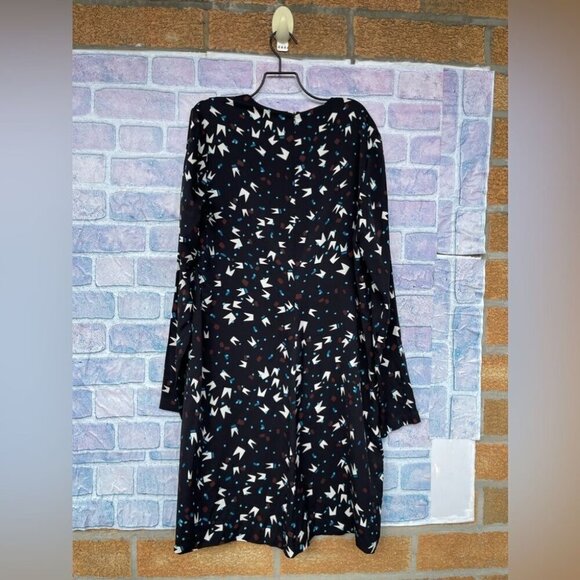 Diane Von Furstenberg black silk long sleeve dress size 12 pop art - Picture 4 of 9